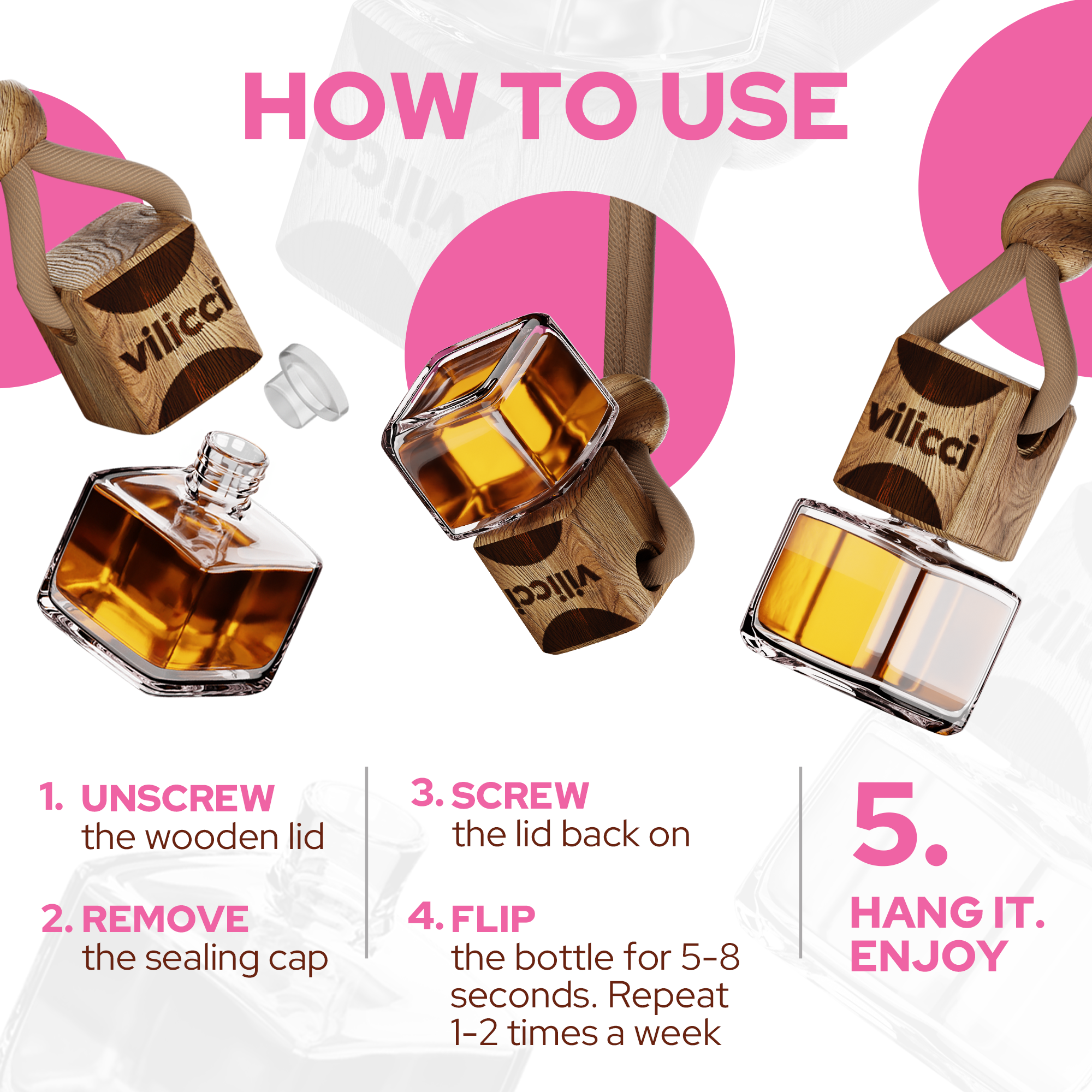 Champagne Soirees car scent diffuser from Vilicci — illustrated how-to guide