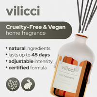 Vilicci Lost Heaven home fragrance with clean ingredients, cruelty-free and vegan certification, adjustable intensity, and long-lasting formula

